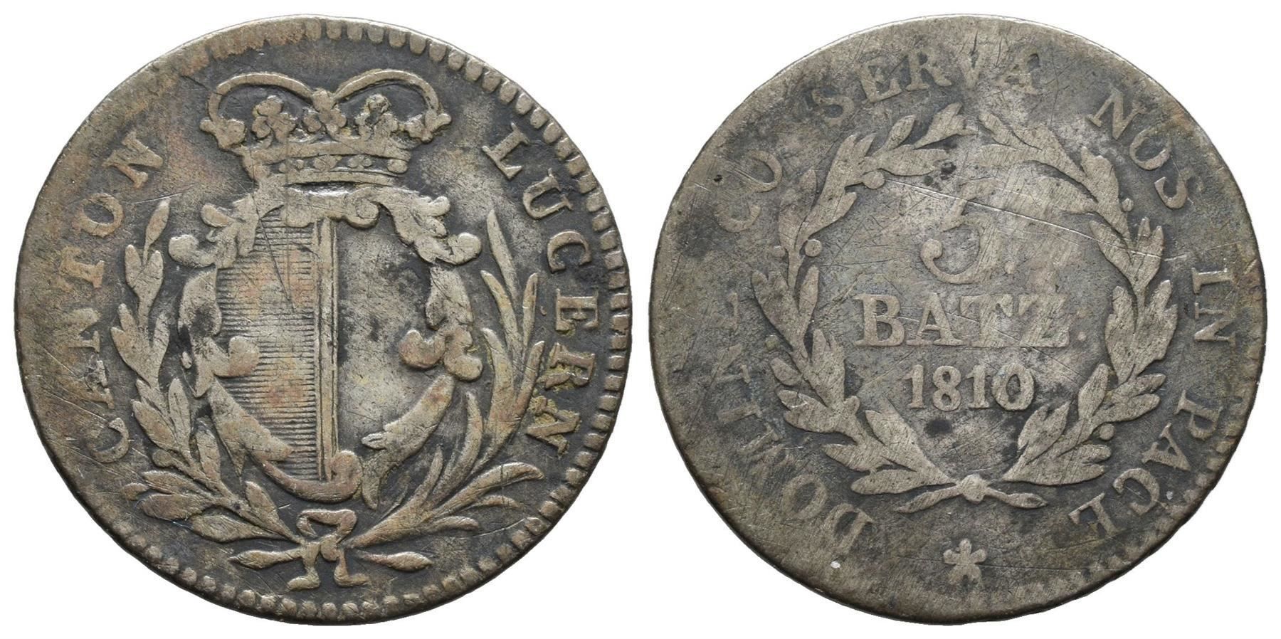 Tutti le monete: Luzern 5 Batzen 1810  /2043 – Usato da Trimbach venduto da Solothurn1