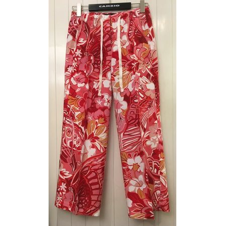 Cambio Sommer Hose Culotte Leinen Mix rot pink 26 inch Gr 36