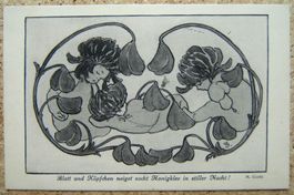 KÜNSTLER-AK "BLATT UND KÖPFCHEN NEIGET .." VON M. GOETZ 1927