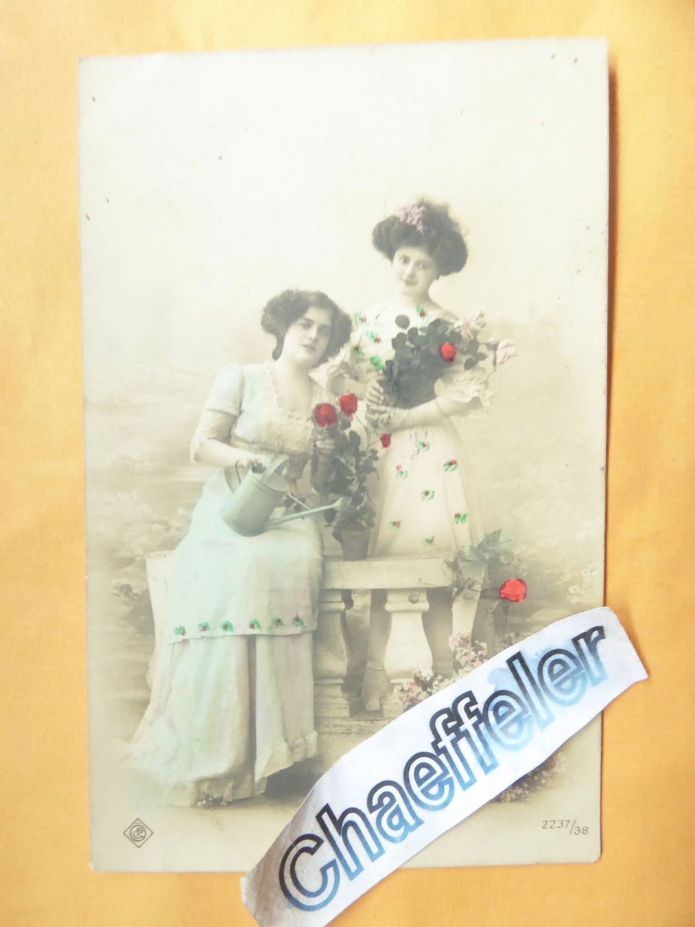 Cartoline postali: 1910 2 Damen mit Rosen – Usato da Zürich venduto da Chaeffeler