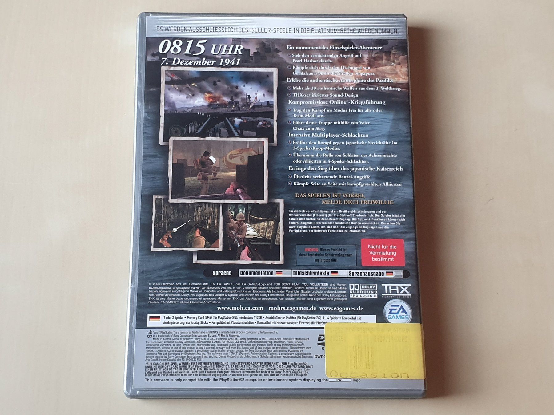 Sony Giochi: Medal of Honor Rising Sun – Usato da Stansstad venduto da collectorsshop 1