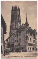 Fribourg, Tornalettaz, Cathédrale, animé, circulée 1923