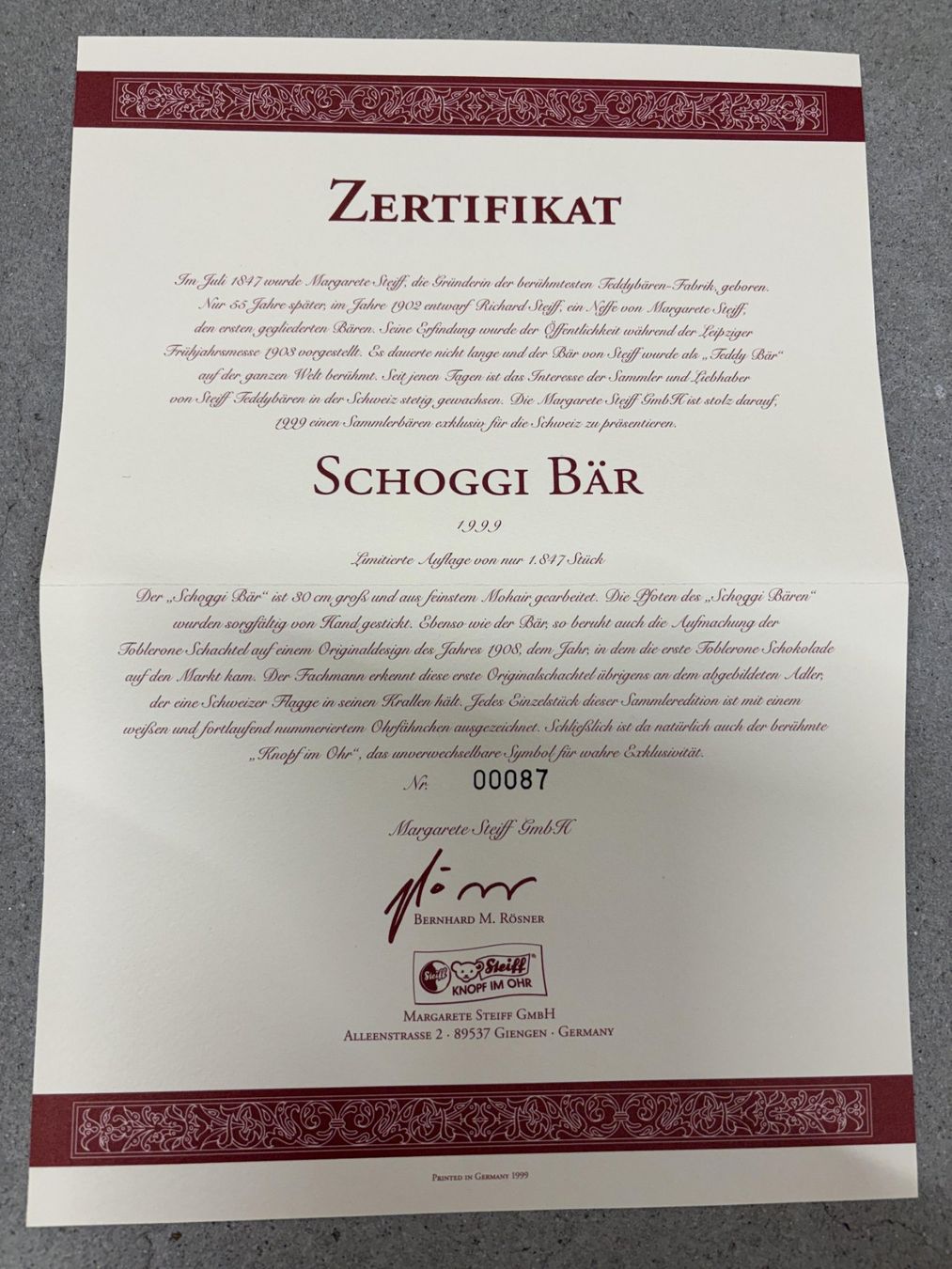 Steiff Puppen: STEIFF SCHOGGI-BÄR Schokoladenbraun 30 – Neu (gemäss Beschreibung) aus Kernenried von larisu 2