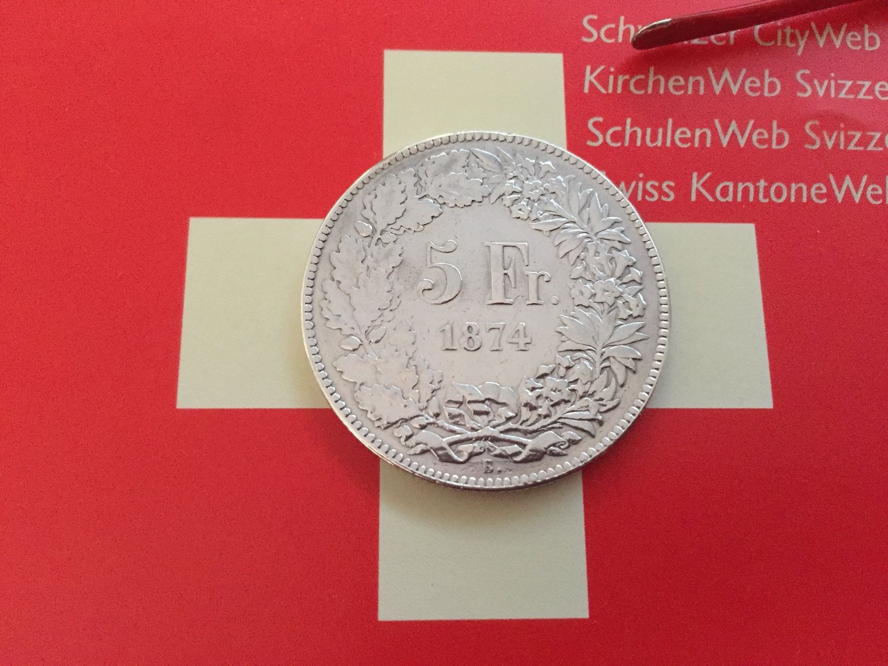 Tutti le monete: 5 Franken 1874B. ss+ mit Randfehler! – Usato da Elsau venduto da herbybay 8