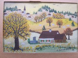 APPENZELLER MOTIV Aquarell auf Malkarton signiert