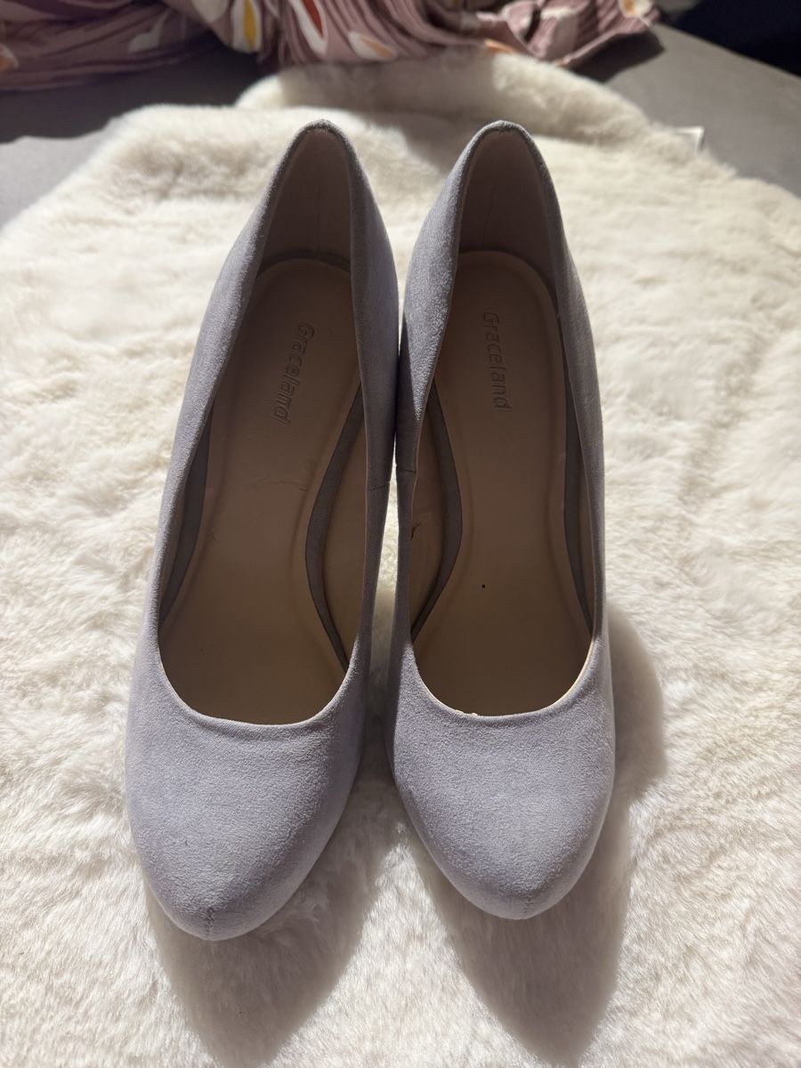 Graceland Damenschuhe: 👠Graceland Pumps, Gr. 35, Wildlederoptik, hellgrau – Neu (gemäss Beschreibung) aus Künten von bel_6wn2 4