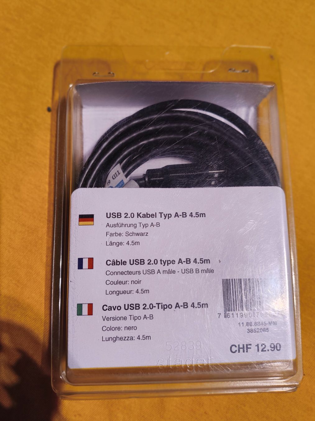 Câbles: USB 2.0 Kabel Typ A-B 4.5m neu – D'occasion à Zürich par Finale7 1
