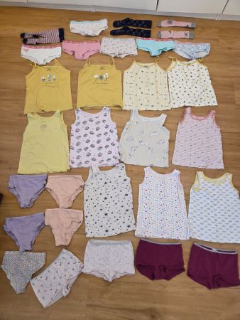 Set Mädchen Unterwäsche Gr. 128 / 134,  28 Teile, Kniesocken