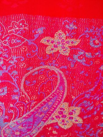 Pashmina-Schal aus Baumwolle mit Stickerei und Fransen