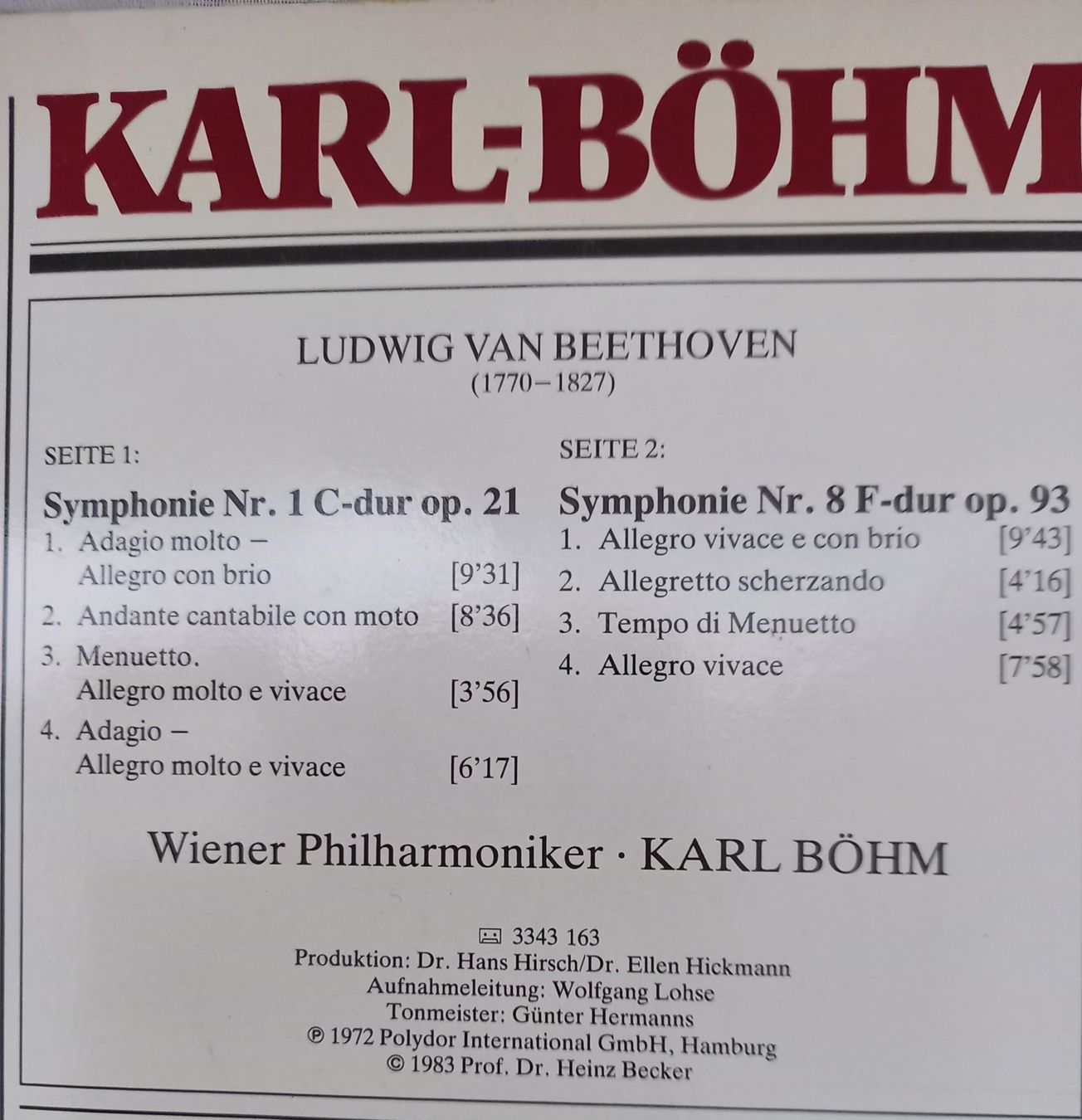 Dischi in vinile: KLASSIK-LP "Beethoven" – Nuovo (secondo la descrizione) da Binningen venduto da mar_2jlr 3