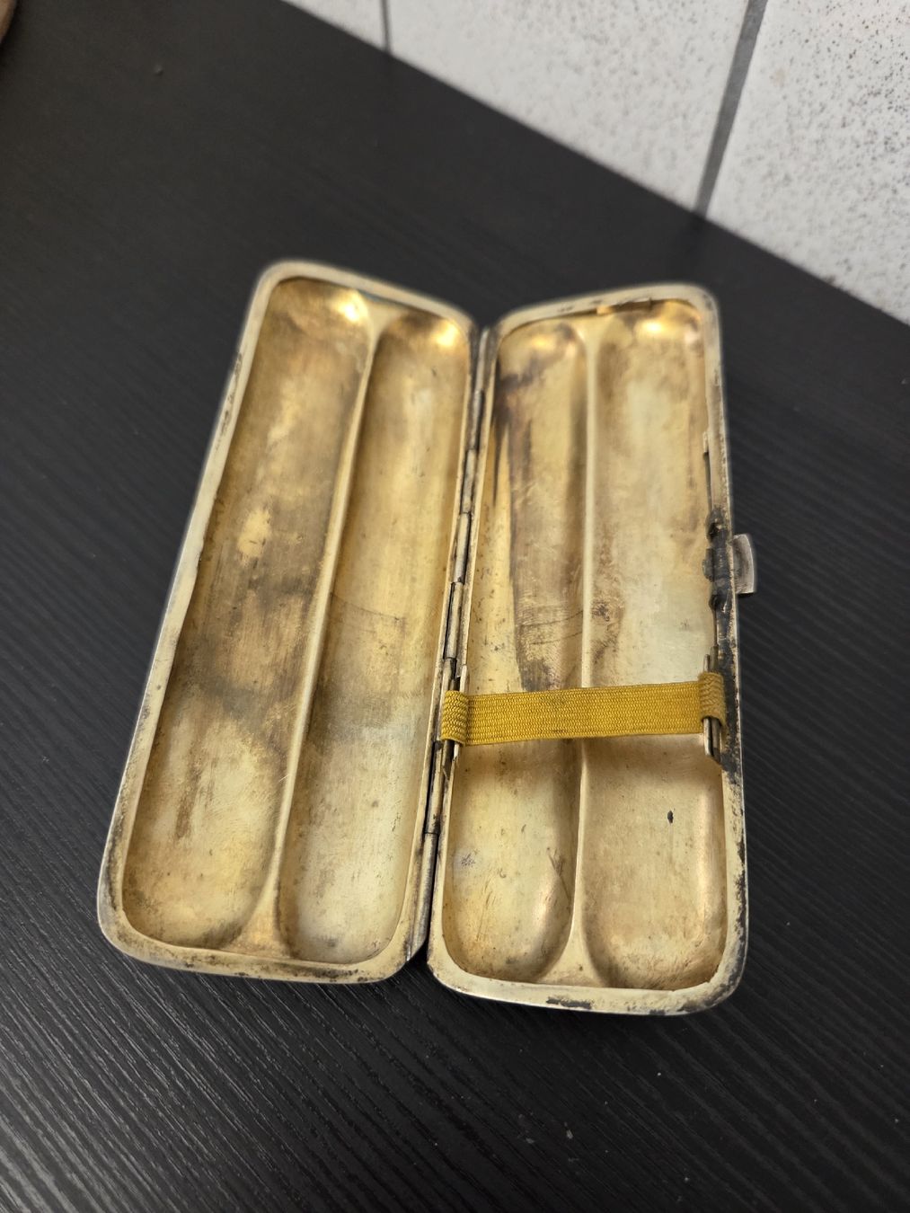 Altri Prodotti per fumatori: Antiker Zigarettenetui silber 800 2 Zigaretten Halter  – Usato da Dietikon venduto da Allegra34 3