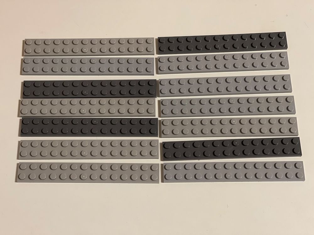 LEGO - 14 Graue Zweierplättli 14x2 Noppen | Kaufen auf Ricardo