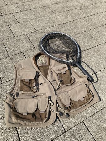 Fischergilet und Handkescher Set