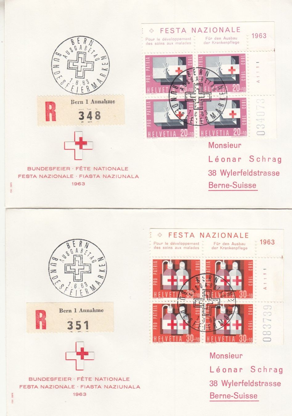 Tutti i francobolli: SBK B113 - B117 im 4er-Block FDC – Usato da Bürglen TG venduto da StampGraf 2