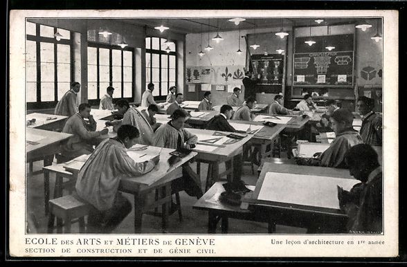 Cartoline postali: Genève, École des Arts et Métiers, se – Usato da Berlin venduto da bartko-reher