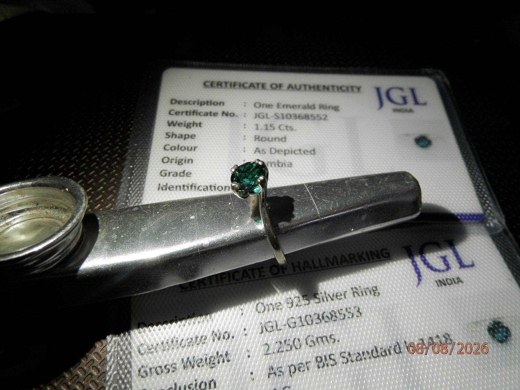 Ringe: Bague Solitaire Emeraude/certificat JGL – Neu (gemäss Beschreibung) aus Gals von Vivelesencheres 2