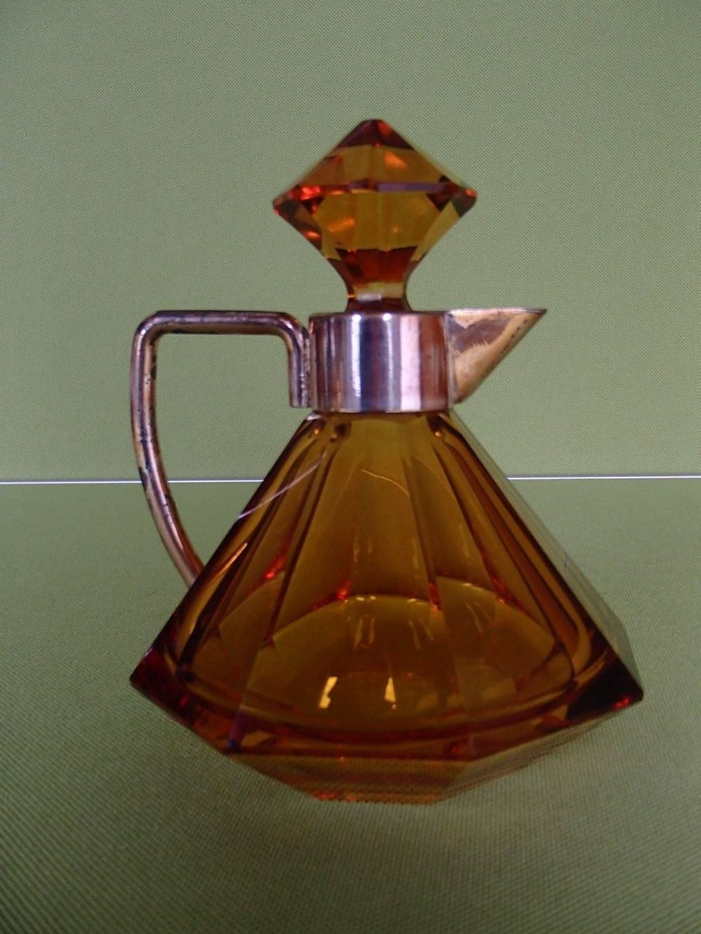 Caraffe: Art Deco Honig gelbe versilberte Karaffe – Usato da Schöfflisdorf venduto da pullux 2