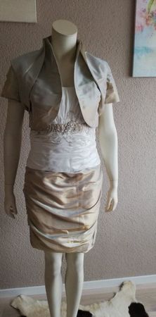 Hochzeitskleid Linea Raffaelli Gr. 38 weiss/gold