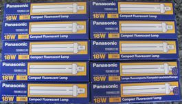 10 stk. Panasonic lampen 18W (2 Pins) G24d-2 2700K