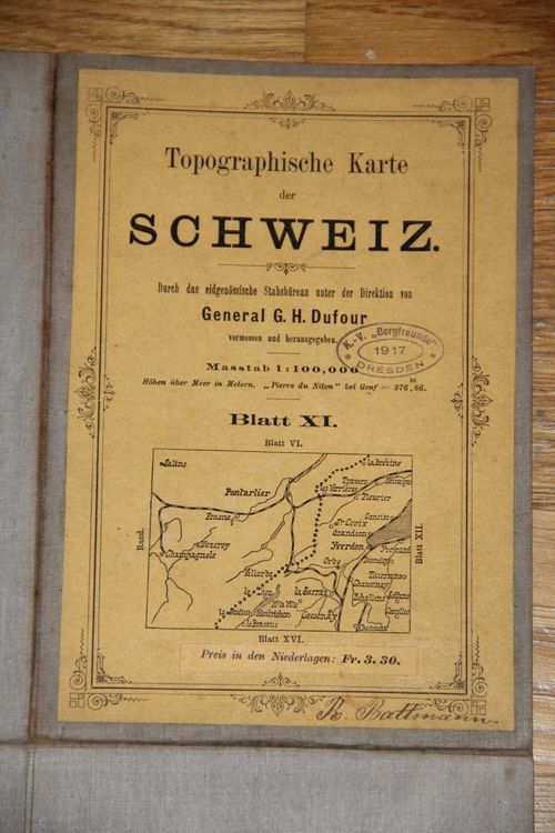 Schweizer Topographische Karte Aus Dem Jahr 1875, Blatt XI | Kaufen Auf ...