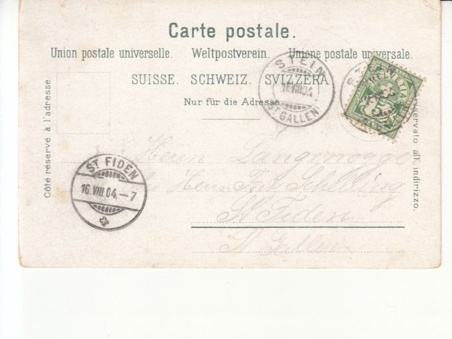 Cartoline postali: Stein 1904 – Usato da Bürglen TG venduto da StampGraf 1