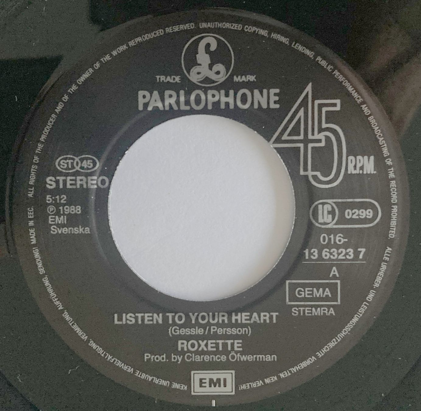 Dischi in vinile: ROXETTE - LISTEN TO YOUR HEART – Usato da Bottens venduto da hotter-than-hell 2