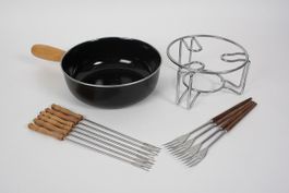Fondue-Caquelon, Rechaud, 10 Fonduegabeln