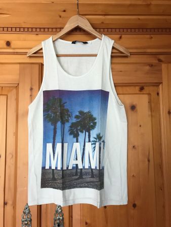 HERREN MUSKELSHIRT / TRÄGERSHIRT / T-SHIRT - WEISS - GR. XS