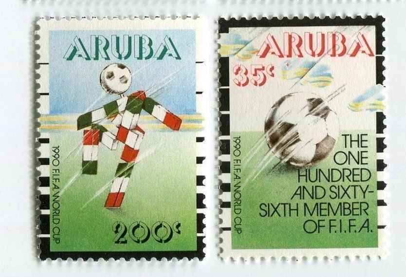 Tutti i francobolli: Briefmarken "Fussball". Aruba. – Nuovo e nell'imballaggio originale da Basel venduto da Butsch5
