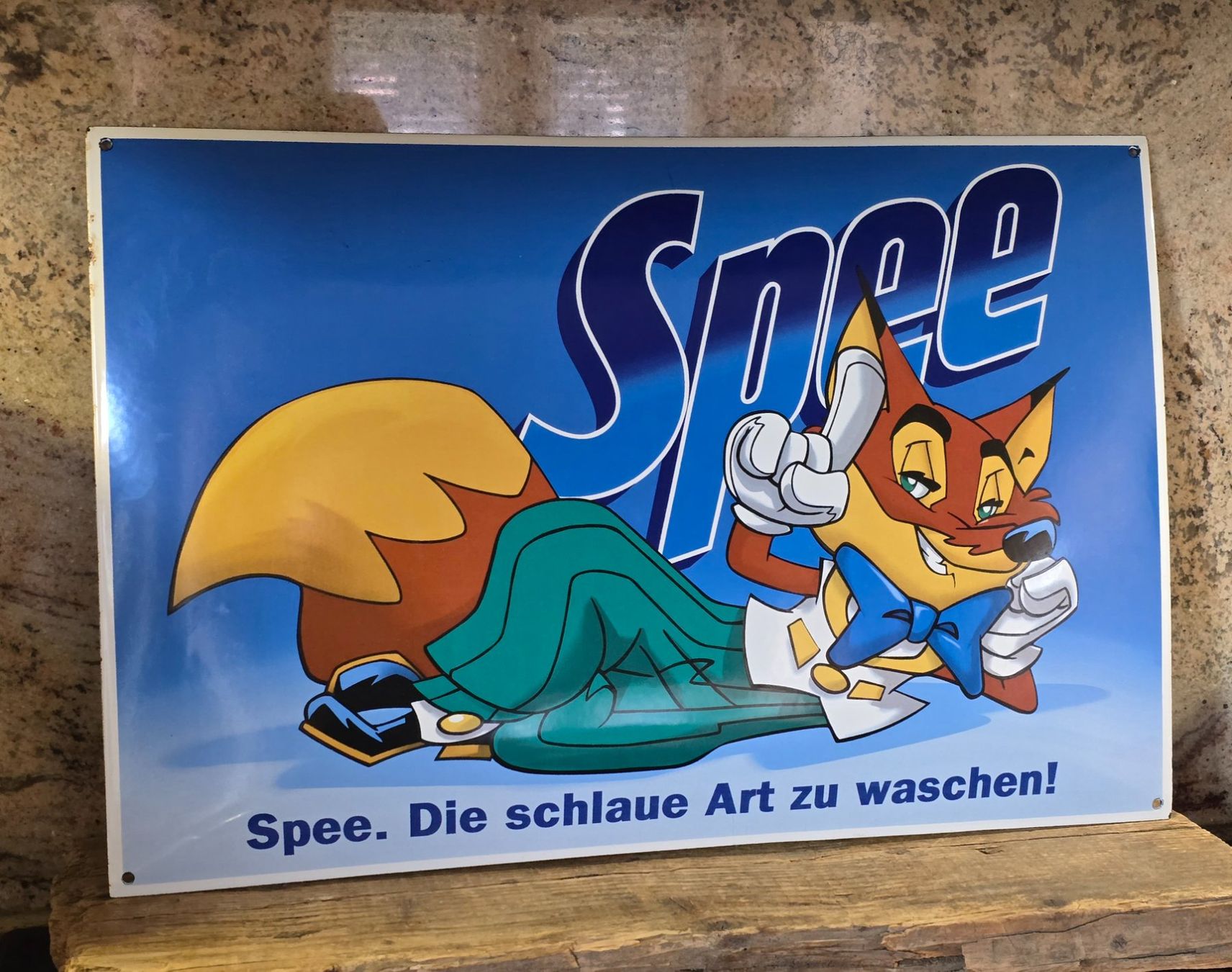 Insegne: Original "Spee" Fuchs Emaile Werbeschild – Usato da Walkringen venduto da Vanuca 3