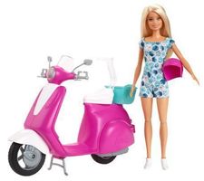 Aktion Tolle Barbie Puppe mit Motorroller, Helm, neu