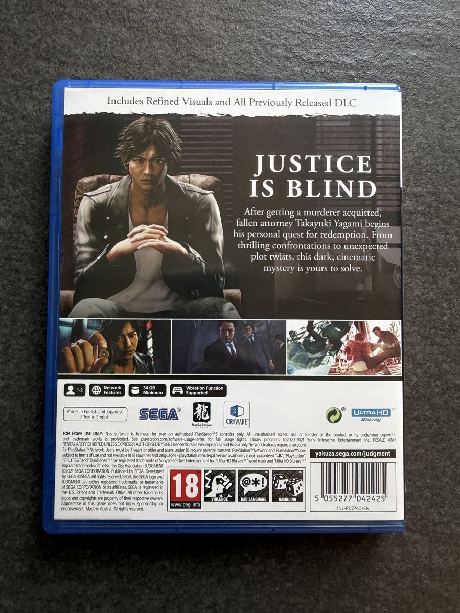 Sony Giochi: Judgment PS5 – Usato da Zürich venduto da cENS0R 1