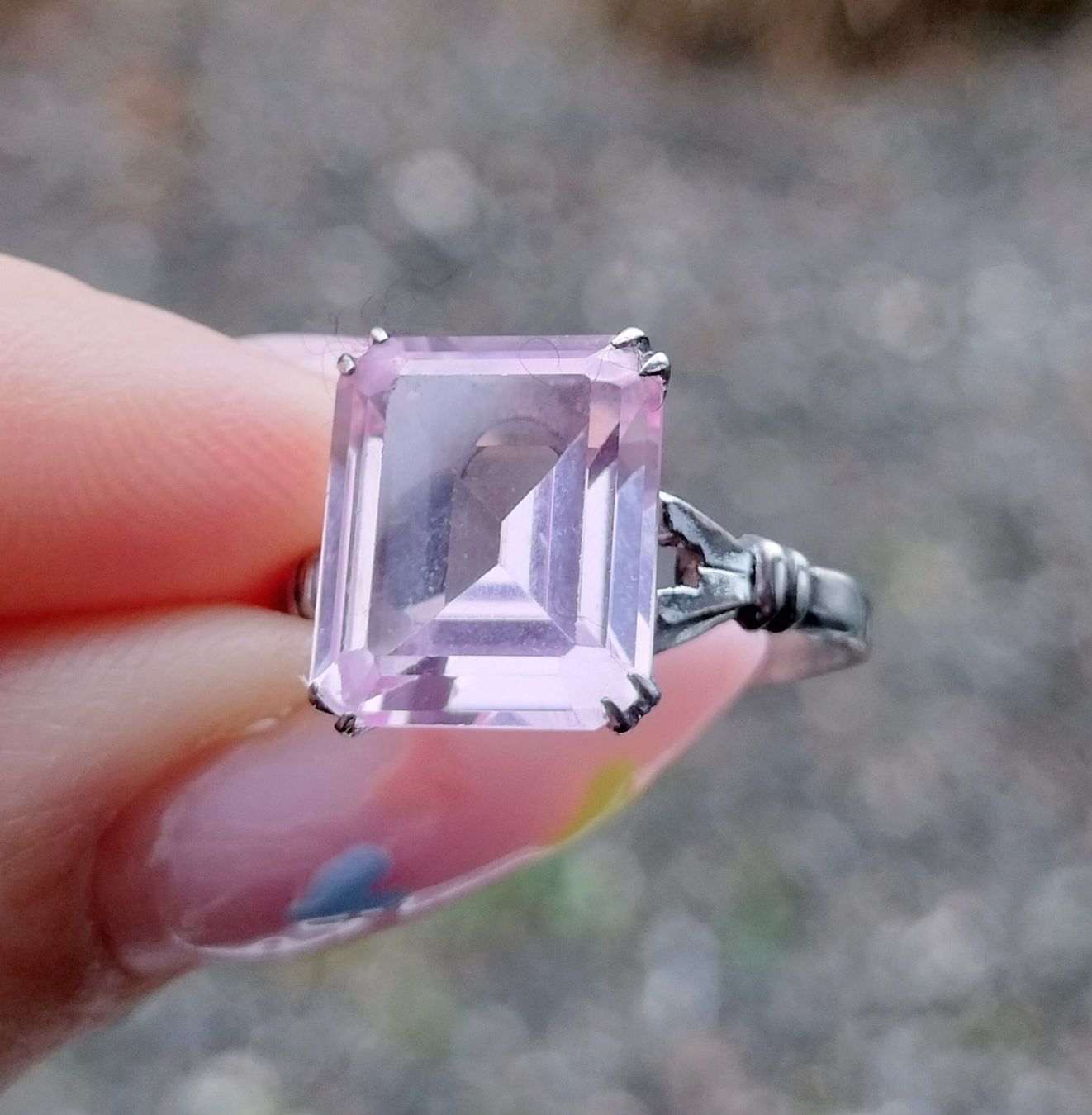 Anelli: Vintage Silber Ring mit Rosa Paste – Usato da schwyz venduto da larry91sz 5
