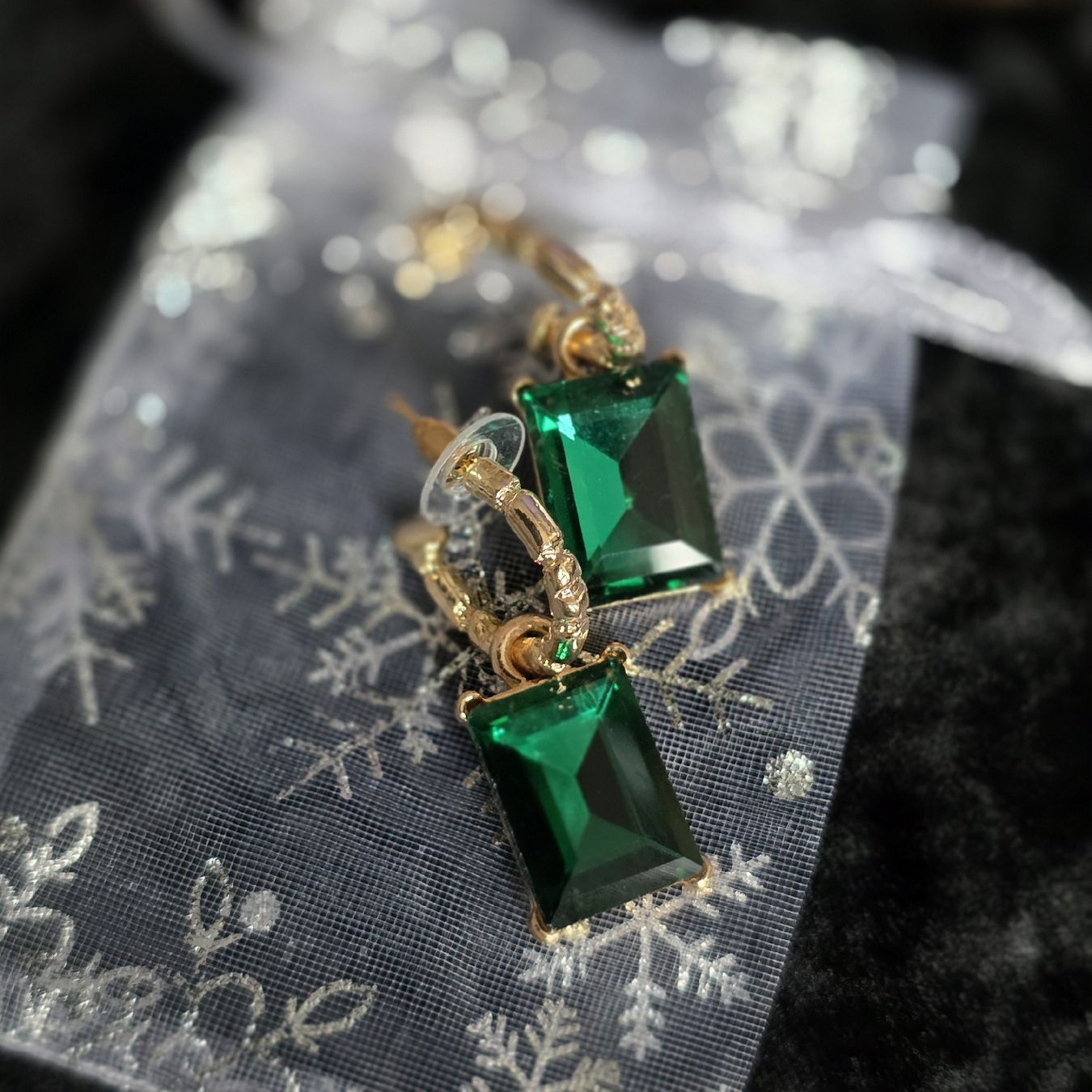 Ohrringe & -stecker: Smaragd Ohrringe, goldfarben, Statement-Schmuck, Neu! – Neu (gemäss Beschreibung) aus Rheinsulz von Gilea 1