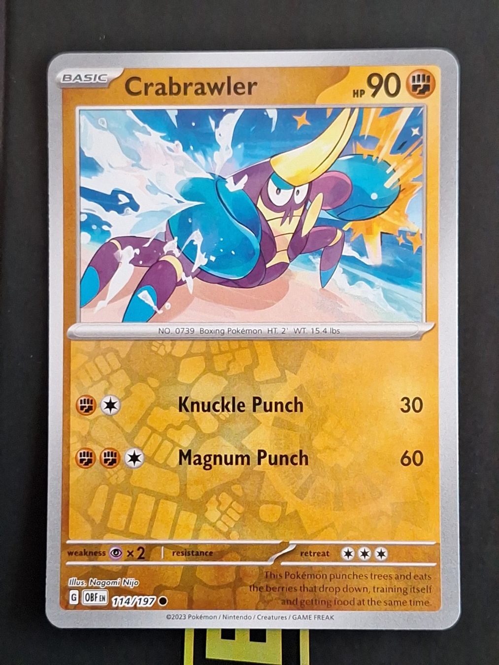 Pokémon Carte collezionabili: Crabrawler - Pokemon Reverse Holo Obsidian Flames – Usato da Altstätten SG venduto da GGsGameshop