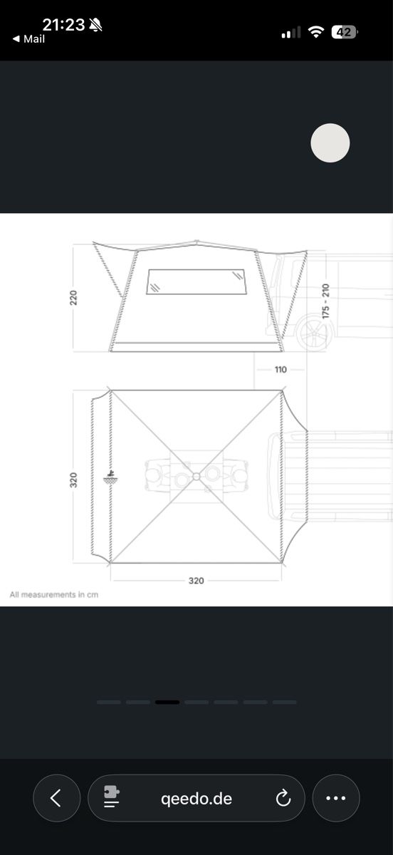 Verande & Tende da sole: Qeedo Auto Vorzelt - Quick Motor Free – Nuovo (secondo la descrizione) da Murten venduto da Obikela 3