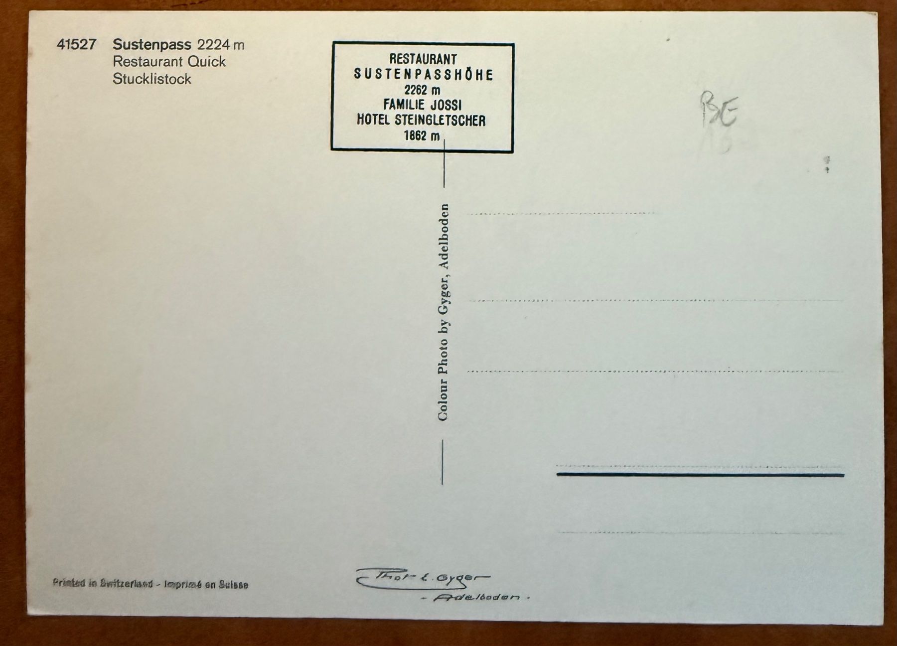 Cartoline postali: Sustenpass - Restaurant Quick - Parking autos – Usato da Lutry venduto da Ediego 1