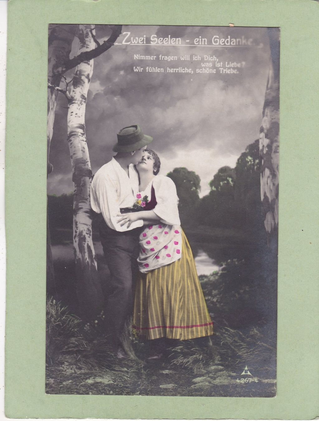 Cartoline postali: Kitsch Paar  Zwei Seelen ein Gedanke 1923 – Usato da Herisau venduto da Lisegrat2008