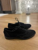 Schwarze Wildleder-Look Schnürschuhe - Grösse 37