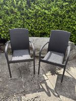 2er-Set Gartenstühle dunkelgrau, wetterfest, Sommer-Angebot!