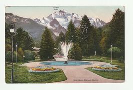 Ansichtskarte Interlaken Kursaal Garten, Brunnen mit Fontäne