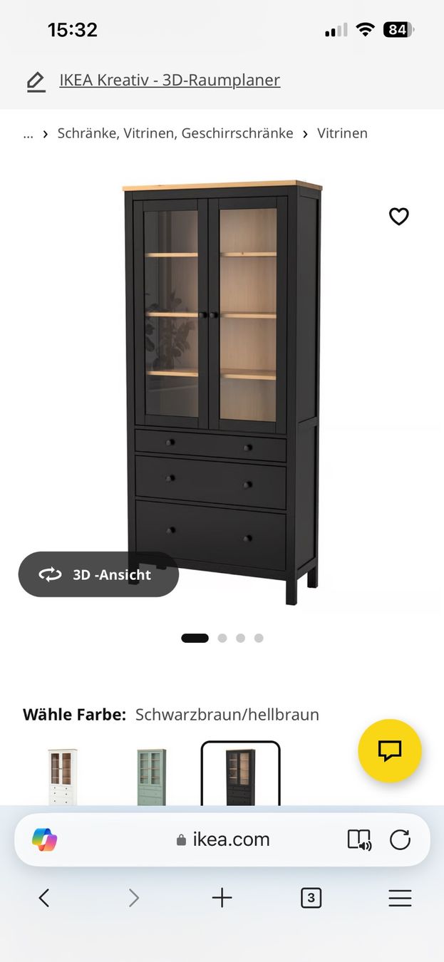 Ikea Vetrine: Vitrine schwarz, IKEA (Hemnes) – Usato da Frauenfeld venduto da chr_2gww