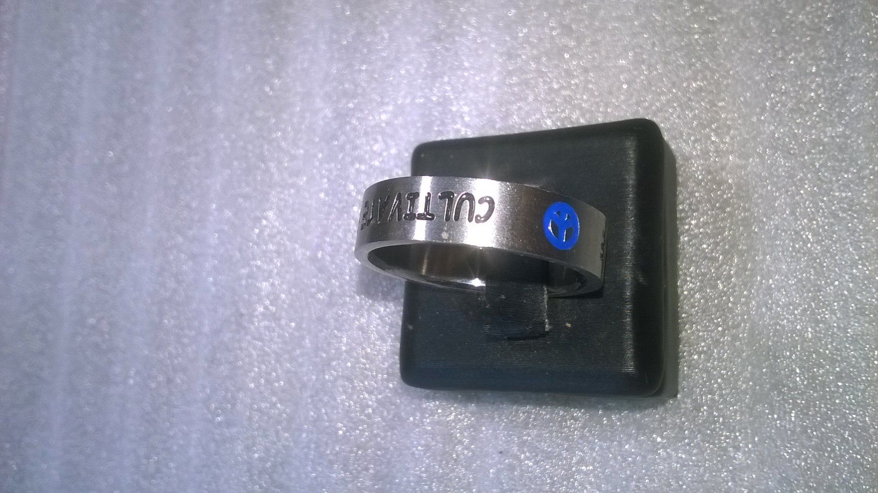 Ringe: ring edelsthal silber farbe,,(cultivate peace)matte – Neu (gemäss Beschreibung) aus Basel von bijoutrie_4 2