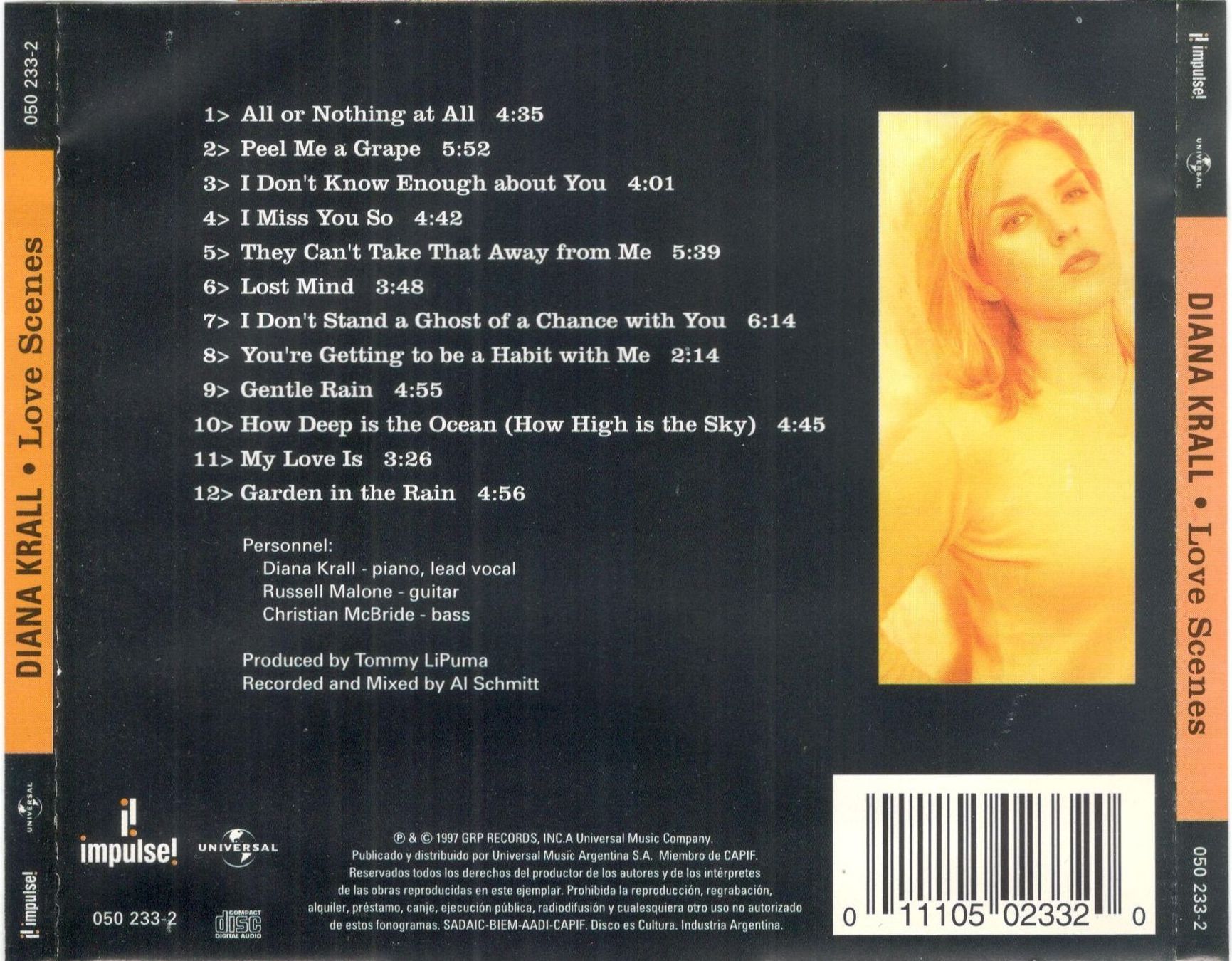 CD: Diana Krall CD Love Scenes – Usato da St. Margarethen TG venduto da ursk10 1