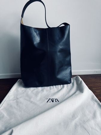 ZARA Ledertasche Tote Bag Leder Schwarz