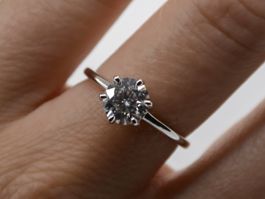 Neu Ring 1.00 Karat Brillant 1ct Sterlingsilber S925