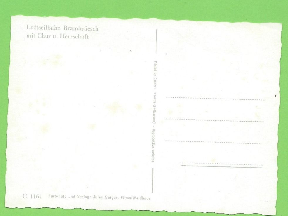 Cartoline postali: Luftseilbahn Brambrüsch mit Chur – Usato da Zürich venduto da t24_de 1