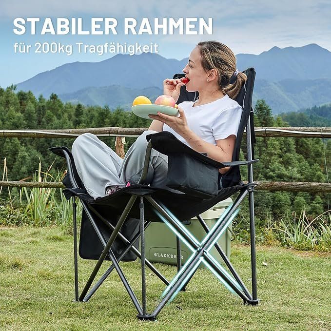 Stühle: XXL Campingstuhl Faltbar Bequem Gepolster Klappstuhl Sessel – Neu und originalverpackt aus Herisau von NexCart 4