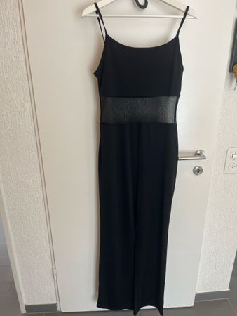Schwarzer Jumpsuit von Pimkie mit Netzeinsatz