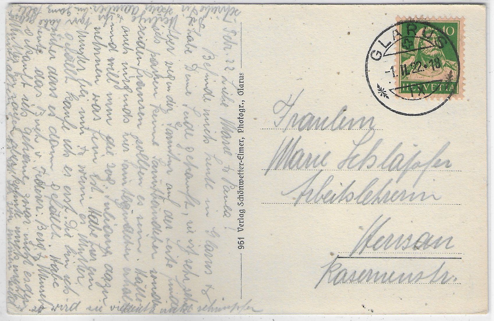 Cartes postales: Glarus - Stadtkirche – D'occasion à Ettingen par Kartenplanet 1